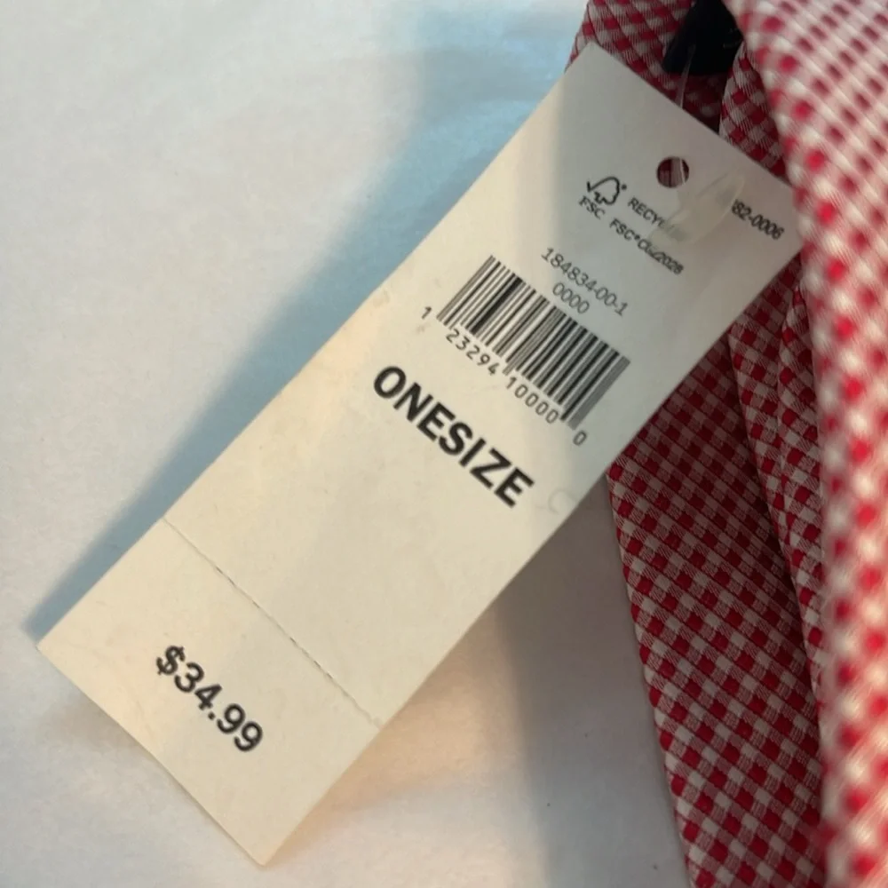 Banana Republic red and white checked tie brand new